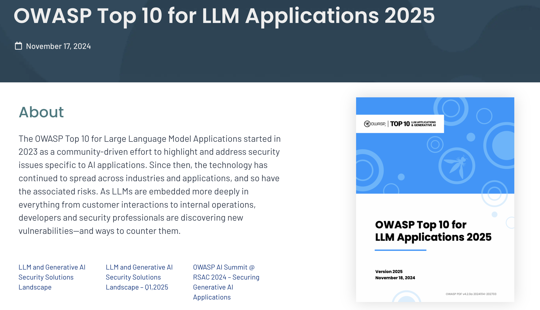 2025 版 OWASP 針對 LLM 應用十大風險總結